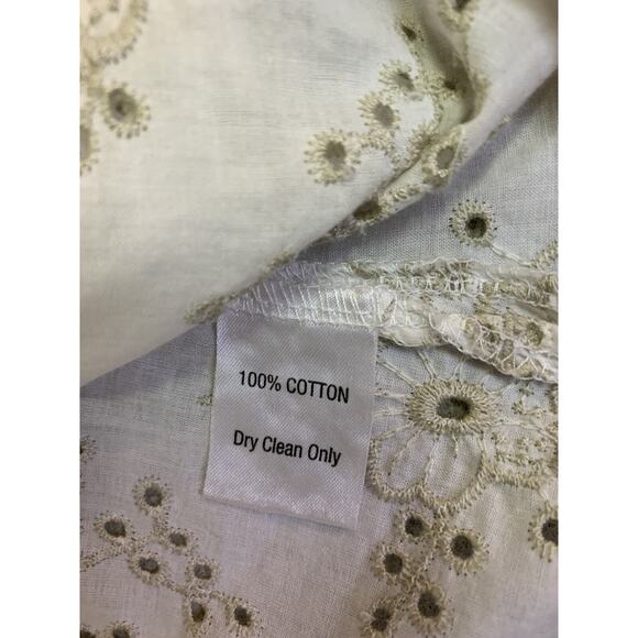 Weston Wear Anthropologie Blouse Womens Small White Eyelet Boho Cotton RuffleTop - Picture 6 of 8